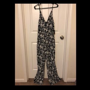 Forever 21 Black & White Floral Romper
